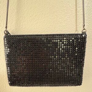 Black Crossbody Metallic Evening Bag